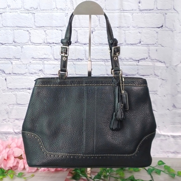 Coach Handbags - Coach 5055 Hampton Pebbled Leather Satchel